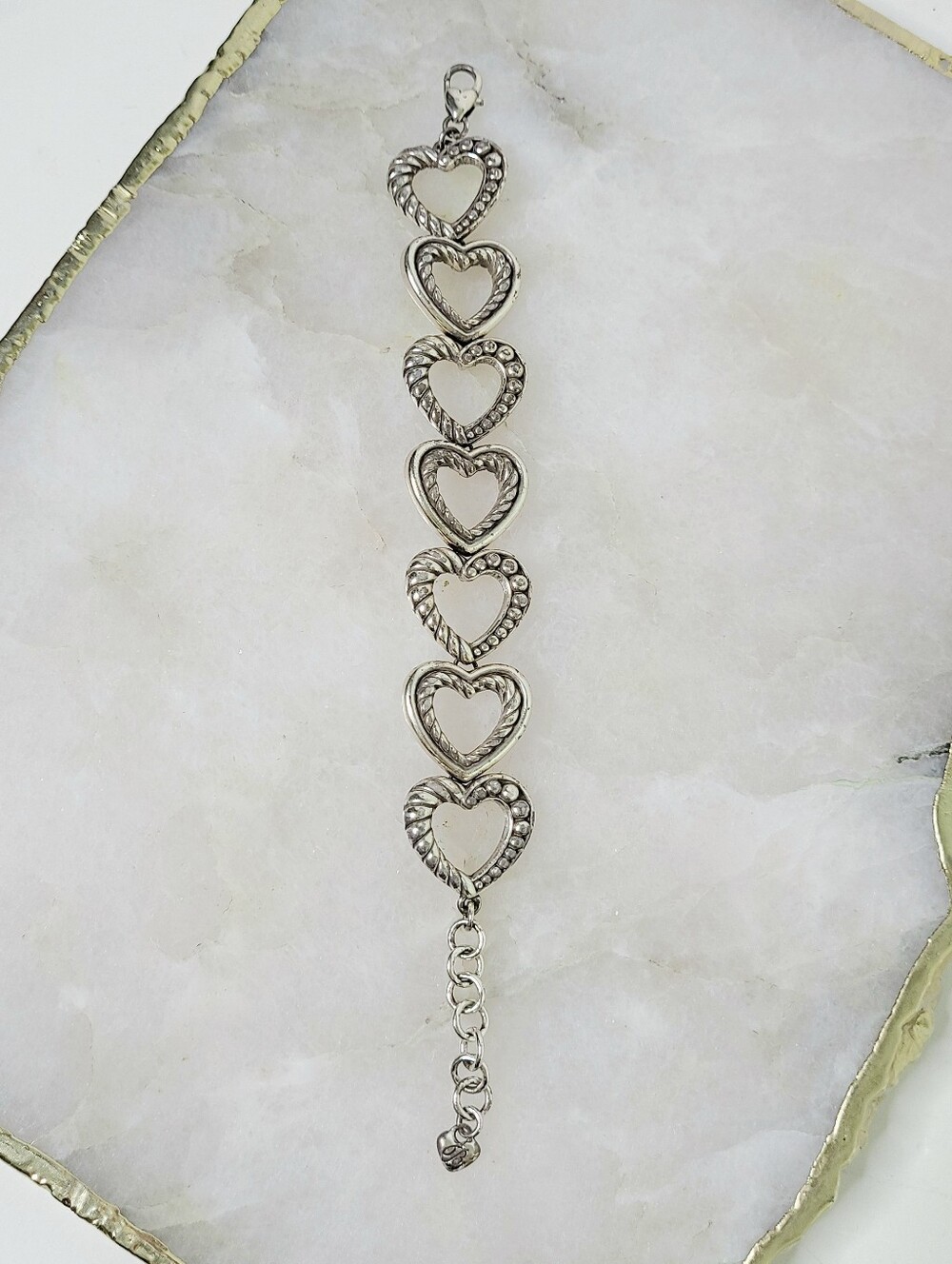 Brighton Open Heart Link Silver Tone Bracelet